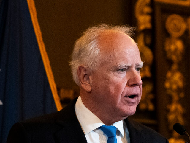 Minnesota Gov. Tim Walz speaks during a press conference at the State Capitol building on