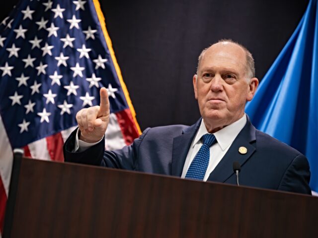 Tom Homan, White House border czar, during a news conference at the Bishop Henry Whipple F