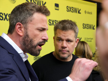 AUSTIN, TEXAS - MARCH 18: Ben Affleck and Matt Damon attend the "AIR" world prem