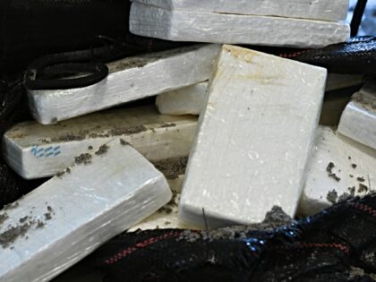 24 October 2025, Hesse, Wiesbaden: Seized cocaine from a drop-off off Borkum is presented