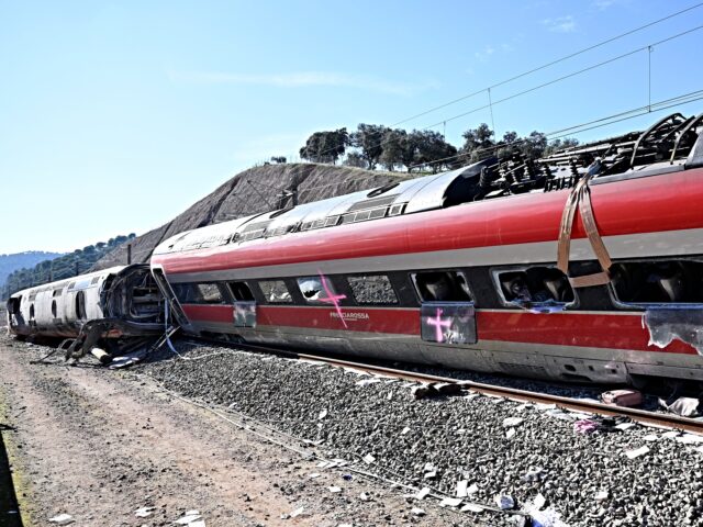 ADAMUZ, SPAIN - JANUARY 20: General view of the overturned Iryo train on the railroad trac