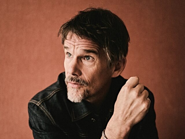 LONDON, ENGLAND - OCTOBER 16: Ethan Hawke during a portrait shoot and interview for "Blue