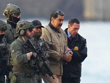 NEW YORK, NY - JANUARY 5: Nicolas Maduro is seen in handcuffs after landing at a Manhattan