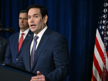 US Secretary of State Marco Rubio speaks to the press, alongside White House Deputy Chief