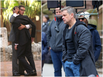 Matt Damon during Angelina Jolie, Matt Damon and Robert De Niro on Location for The Good S