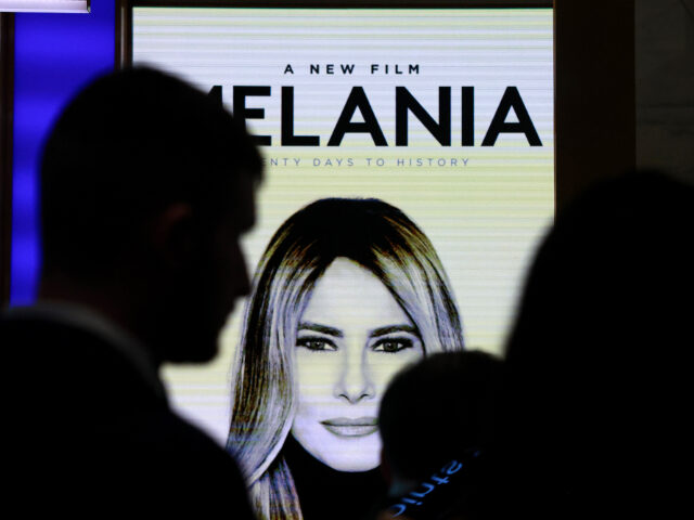 melaniaposter NEW YORK, NEW YORK - JANUARY 28: Advertisements for the First Lady's new film are dis