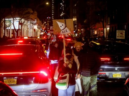 Demonstrators protest a fatal shooting in Minneapolis by an Immigration and Customs Enforc