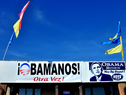 ESPANOLA, NM - NOVEMBER 1, 2012: A sign at the Democratic Party's headquarters in Esp