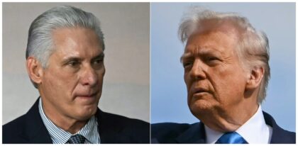 Cuban leader Miguel Diaz-Canel (L) and US President Donald Trump have exchanged heated rhe