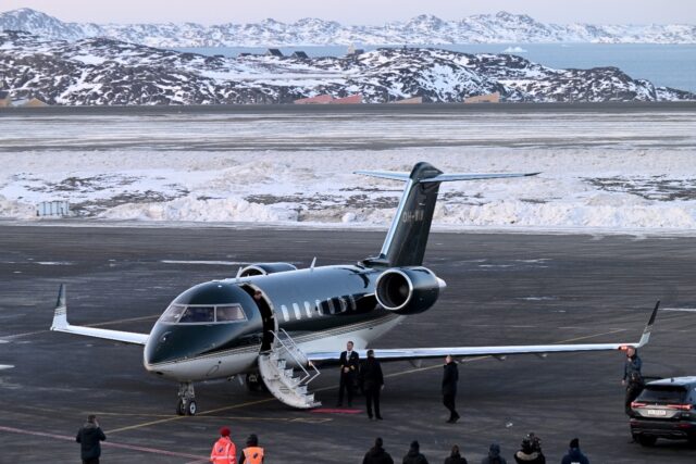 Danish Prime Minister Mette Frederiksen was greeted by Greenland's Prime Minister Jen