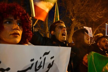 Iranians outside of the counry have also protested against the government as it cracked do