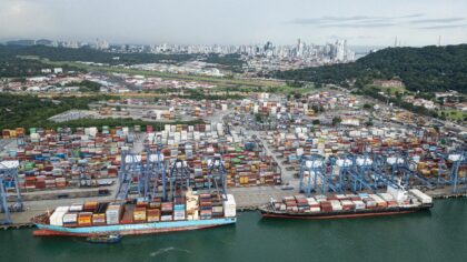 The Port of Balboa at the Pacific entrance of the Panama Canal in Panama City on October 6