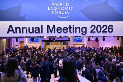 'It's like a rock festival', said one Davos participant while waiting in a