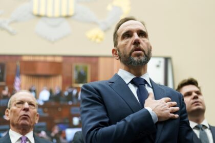 Former Special Counsel Jack Smith says the Pledge of Allegiance before testifying before t