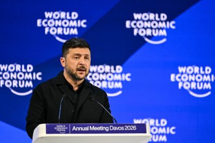 The speech to the Davos elite came minutes after Zelensky had met with US President Donald