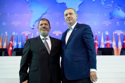 Turkey's leader Recep Tayyip Erdogan meets Egypt's then-president Mohamed Morsi,
