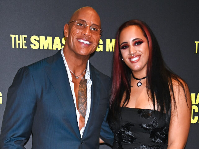 LONDON, ENGLAND - SEPTEMBER 24: Dwayne Johnson aka The Rock and daughter Ava Raine attend