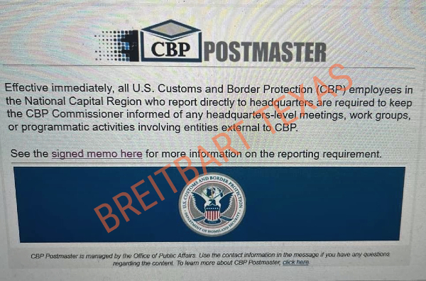 Politica del CBP che richiede la notifica da parte del Commissario degli incontri a livello centrale con entità esterne. (Protezione doganale e di frontiera degli Stati Uniti)