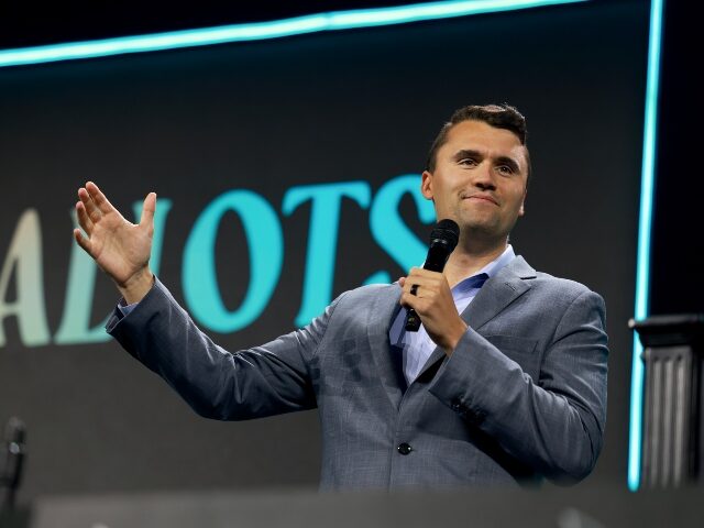 Charlie Kirk on stage