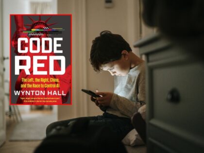 Child staring at his phone with Code Red