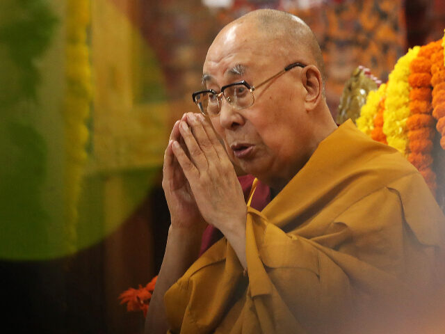 Tibetan spiritual leader Dalai Lama attends a Long Life Prayer offering ceremony at the Ma