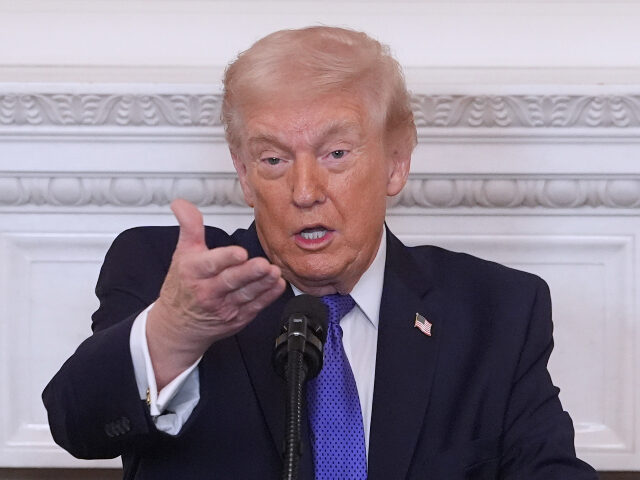 President Donald Trump speaks during a breakfast with the National Governors Association i