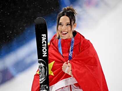 LIVIGNO, ITALY - FEBRUARY 16: Silver medalist Ailing Eileen Gu of Team People's Republic o