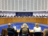 Members of the European Court of Human Rights (ECHR) open a hearing in a climate change ca