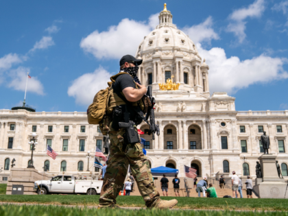 ST. PAUL, MN - MAY 22: People gather to attend a rally held by a right wing conservative g