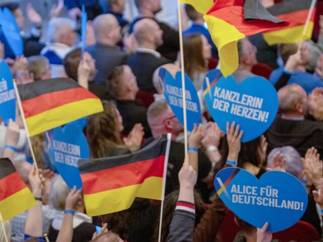 09 February 2025, Baden-Württemberg, Heidenheim: Supporters hold German flags and cardboa