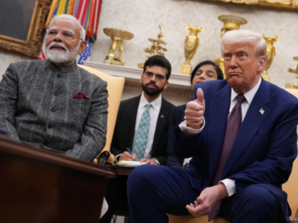 WASHINGTON, DC - FEBRUARY 13: U.S. President Donald Trump and Indian Prime Minister Narend