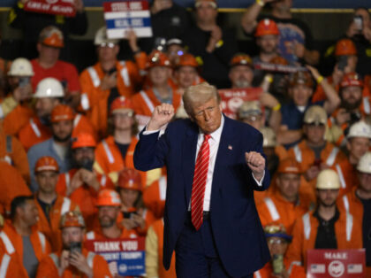 WEST MIFFLIN, PENNSYLVANIA - MAY 30: U.S. President Donald Trump speaks during a rally at
