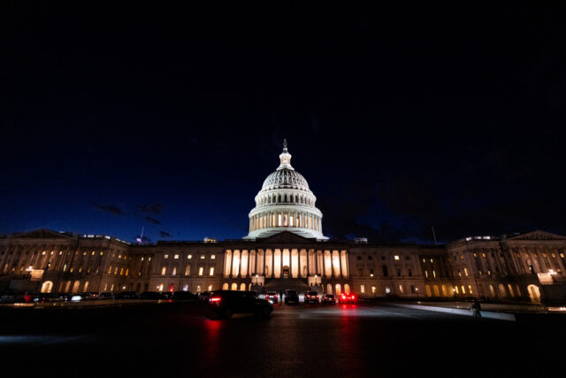 U.S. Capitol Shutdown Vote UNITED STATES - NOVEMBER 12: The U.S. Capitol dome is illuminated as the House of Represen
