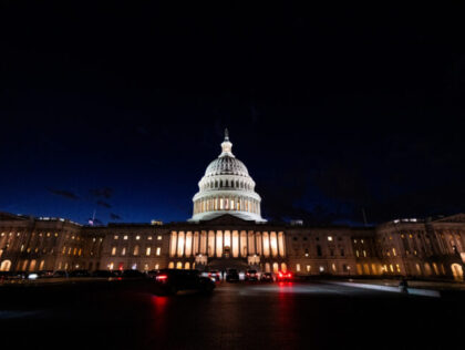 UNITED STATES - NOVEMBER 12: The U.S. Capitol dome is illuminated as the House of Represen