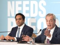 Reform UK Head of Policy Zia Yusuf (left) and Reform UK leader Nigel Farage during a press