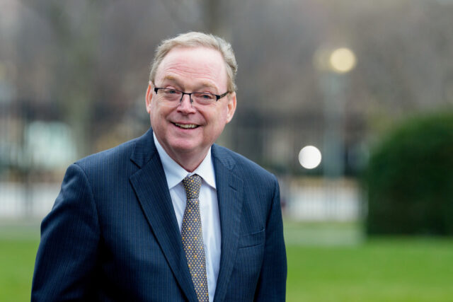 Kevin Hassett, director of the National Economic Council, outside the White House in Washi