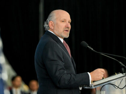 Howard Lutnick, US commerce secretary, during a groundbreaking ceremony for the new Micron