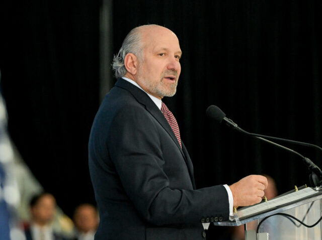 Howard Lutnick, US commerce secretary, during a groundbreaking ceremony for the new Micron