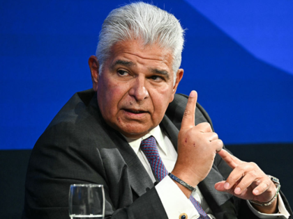 Panama's President Jose Raul Mulino speaks during the World Economic Forum (WEF) annual me