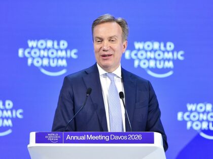 Borge Brende, president of the World Economic Forum WEF, delivers closing remarks at the W