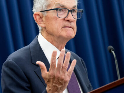 US Federal Reserve Chair Jerome Powell speaks during a press conference at the Federal Res