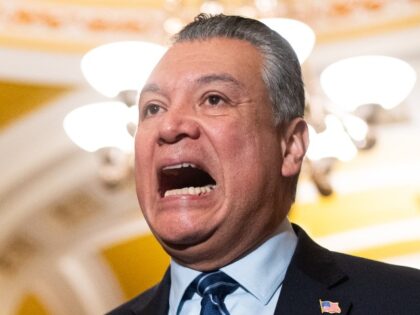 Sen. Alex Padilla, D-Calif., speaks during the Senate Democrats' news conference in the Oh