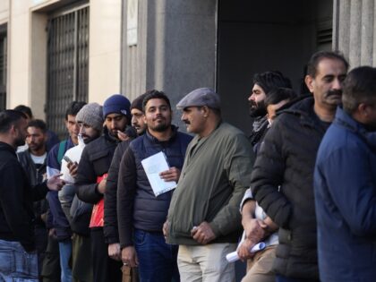 BARCELONA CATALONIA, SPAIN - JANUARY 30: Long queues for the new regularisation process fo