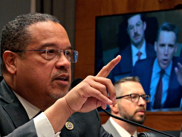 WASHINGTON, DC - FEBRUARY 12: Minnesota Attorney General Keith Ellison answers questions f