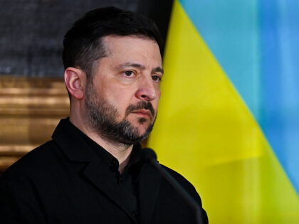 14 February 2026, Bavaria, Munich: Volodymyr Zelenskyi, President of Ukraine, stands in th