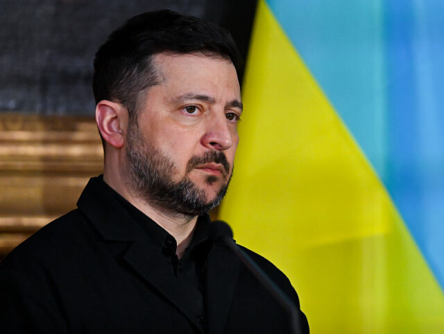 14 February 2026, Bavaria, Munich: Volodymyr Zelenskyi, President of Ukraine, stands in th