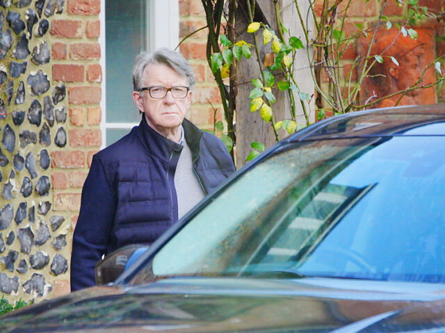 Lord Peter Mandelson leaving his home in Wiltshire. Lord Mandelson has resigned from the L