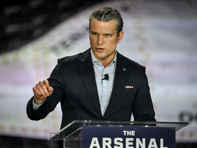 LOUISVILLE , CO - FEBRUARY 23: United States Secretary of War Pete Hegseth speaks during a