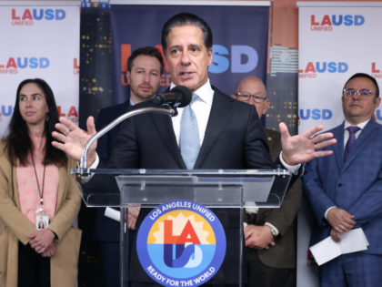 LOS ANGELES, CA, FEBRUARY 24, 2026: LAUSD Superintendent Alberto Carvalho, center, gathers
