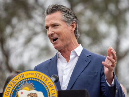 Governor Gavin Newsom speaks at a press conference where he signs legislation related to o